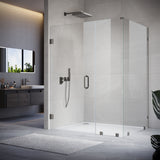 UKH07 69-1/8 to 70 in. W X 34 to 40 in. D X 80 in. H Frameless Hinged Shower Door with EnduroShield 3/8 in. Clear Glass with 30 in. Door Panel