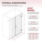 30-1/8 in. to 32 in. W X 80 in. H Frameless Hinged Shower Door with EnduroShield 3/8 in. Clear Glass - 24 in. Door Panel