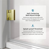 UKH07A 24-3/8 in. to 25 in. W X 80 in. H Frameless Hinged Shower Door with EnduroShield 3/8 in. Clear Glass