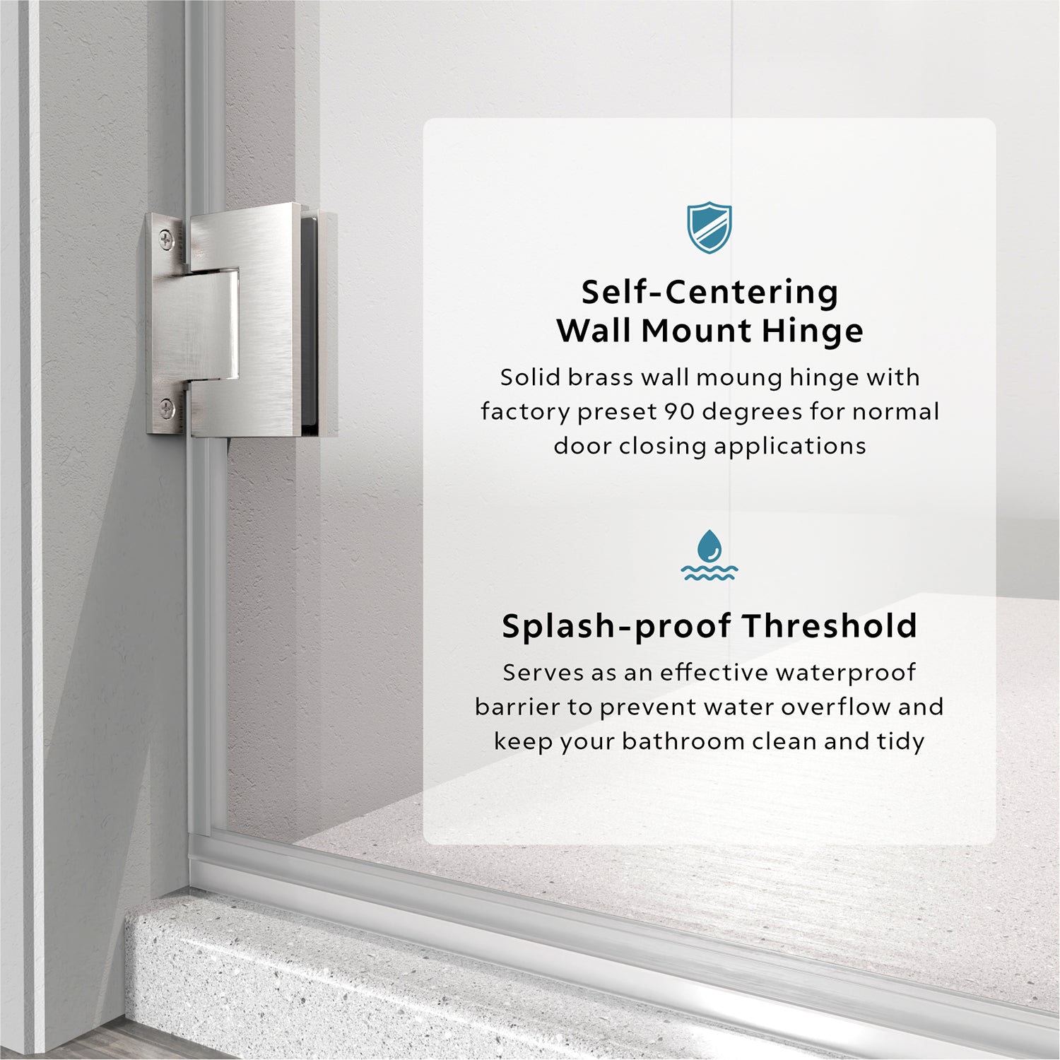 69-1/8 in. to 72 in. W X 80 in. H Frameless Hinged Shower Door in Brushed Nickel with EnduroShield 3/8 in. Clear Glass - 30/32 in. Door Panel