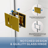 UKH07B3D 46-47 in. W x 80 in. H Frameless  Glass-to-Glass Hinged Swing Shower Door  with 3/8 in. SGCC Certified Tempered Glass