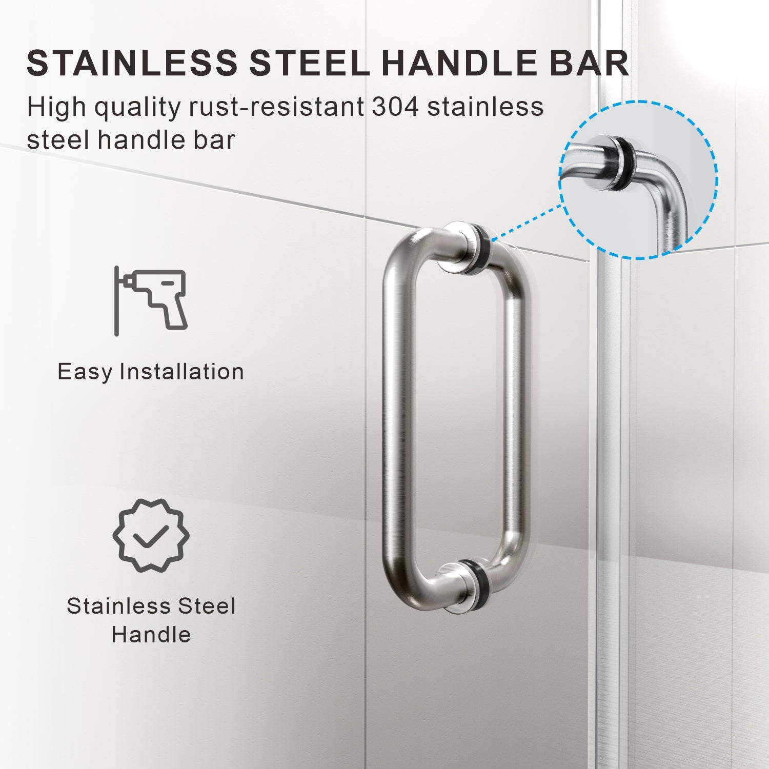 UKH07 69-1/8 to 70 in. W X 34 to 40 in. D X 80 in. H Frameless Hinged Shower Door with EnduroShield 3/8 in. Clear Glass with 30 in. Door Panel