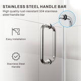 UKH07 69-1/8 to 70 in. W X 34 to 40 in. D X 80 in. H Frameless Hinged Shower Door with EnduroShield 3/8 in. Clear Glass with 30 in. Door Panel