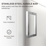 UKH07B3D 46-47 in. W x 80 in. H Frameless  Glass-to-Glass Hinged Swing Shower Door  with 3/8 in. SGCC Certified Tempered Glass