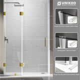UKH07B3D 46-47 in. W x 80 in. H Frameless  Glass-to-Glass Hinged Swing Shower Door  with 3/8 in. SGCC Certified Tempered Glass