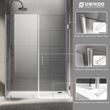 69-1/8 in. to 72 in. W X 80 in. H Frameless Hinged Shower Door in Brushed Nickel with EnduroShield 3/8 in. Clear Glass - 30/32 in. Door Panel