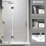 UKH07B3D 46-47 in. W x 80 in. H Frameless  Glass-to-Glass Hinged Swing Shower Door  with 3/8 in. SGCC Certified Tempered Glass