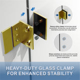 UKH07B3D 46-47 in. W x 80 in. H Frameless  Glass-to-Glass Hinged Swing Shower Door  with 3/8 in. SGCC Certified Tempered Glass