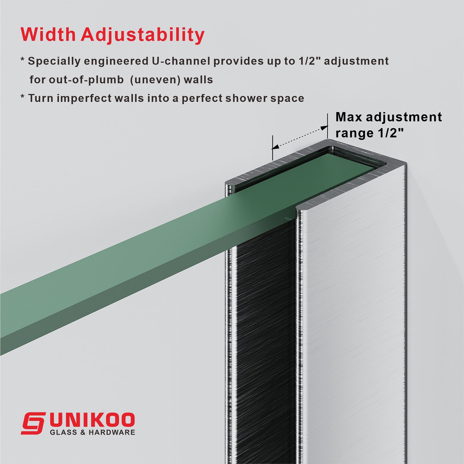 69-1/8 in. to 72 in. W X 80 in. H Frameless Hinged Shower Door in Brushed Nickel with EnduroShield 3/8 in. Clear Glass - 30/32 in. Door Panel