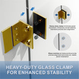 UKH07B3D 46-47 in. W x 80 in. H Frameless  Glass-to-Glass Hinged Swing Shower Door  with 3/8 in. SGCC Certified Tempered Glass