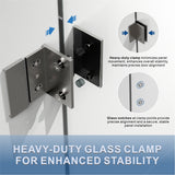 UKH07B3D 46-47 in. W x 80 in. H Frameless  Glass-to-Glass Hinged Swing Shower Door  with 3/8 in. SGCC Certified Tempered Glass