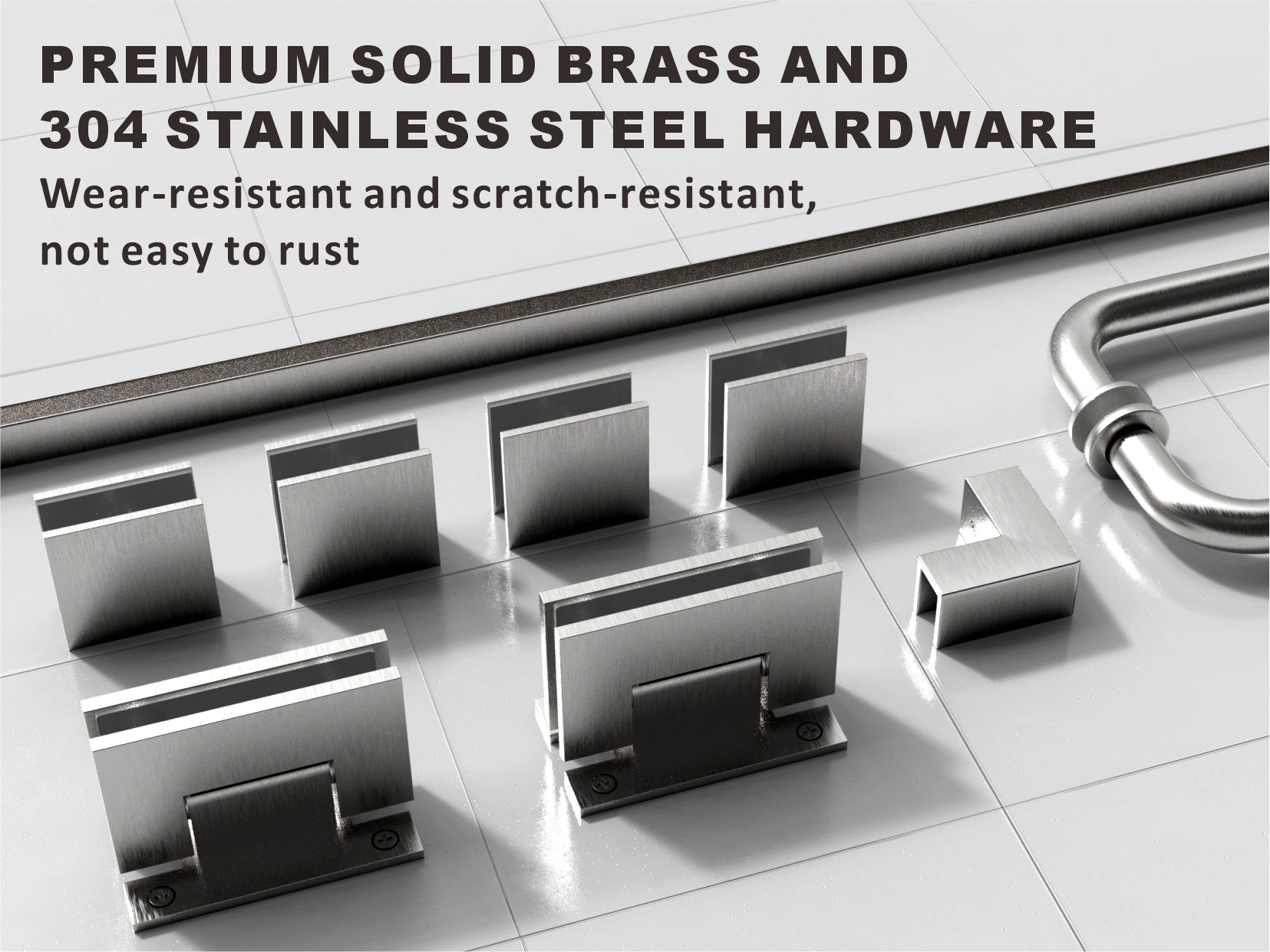 69-1/8 in. to 72 in. W X 80 in. H Frameless Hinged Shower Door in Brushed Nickel with EnduroShield 3/8 in. Clear Glass - 30/32 in. Door Panel