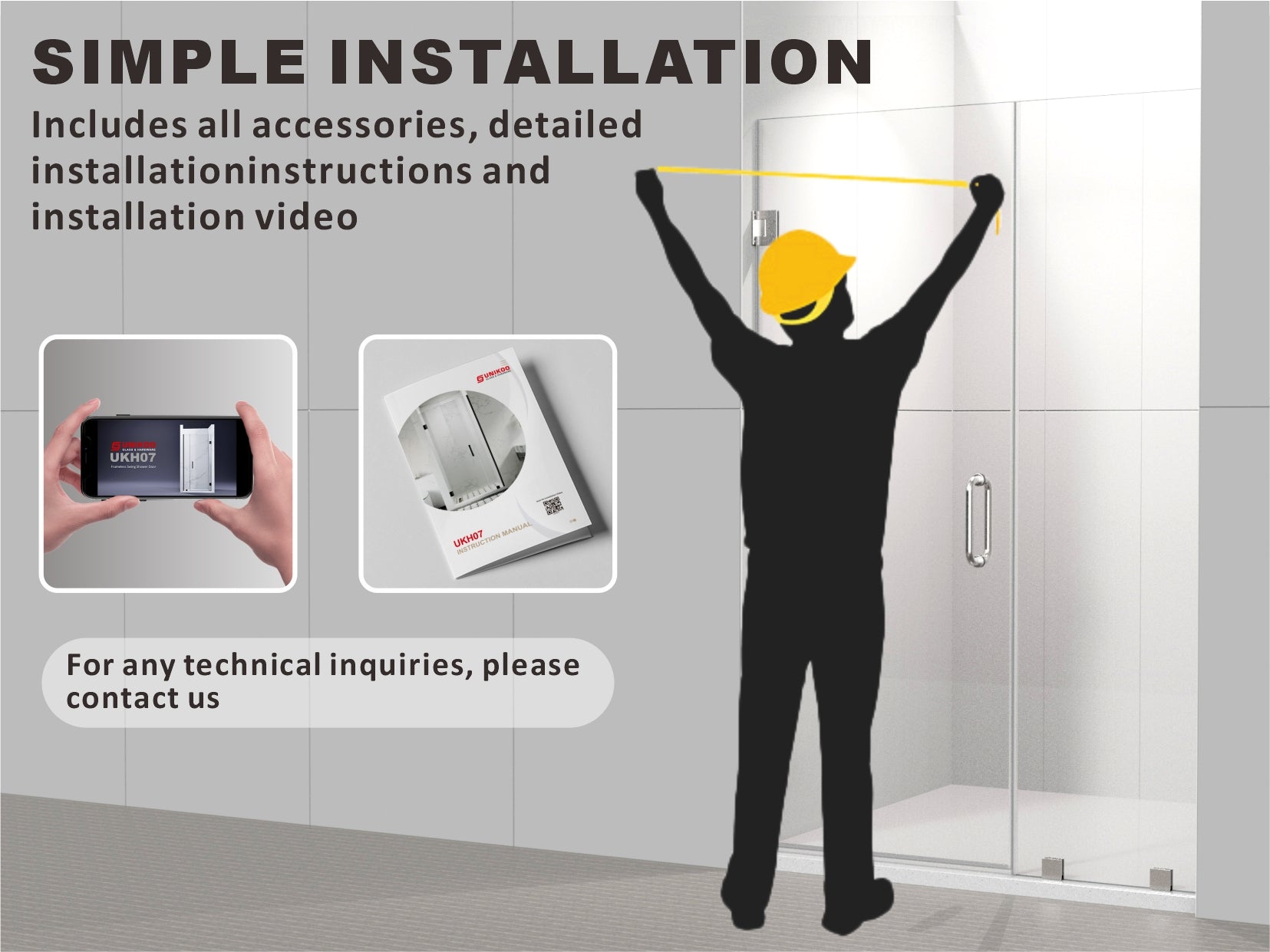 69-1/8 in. to 72 in. W X 80 in. H Frameless Hinged Shower Door in Brushed Nickel with EnduroShield 3/8 in. Clear Glass - 30/32 in. Door Panel