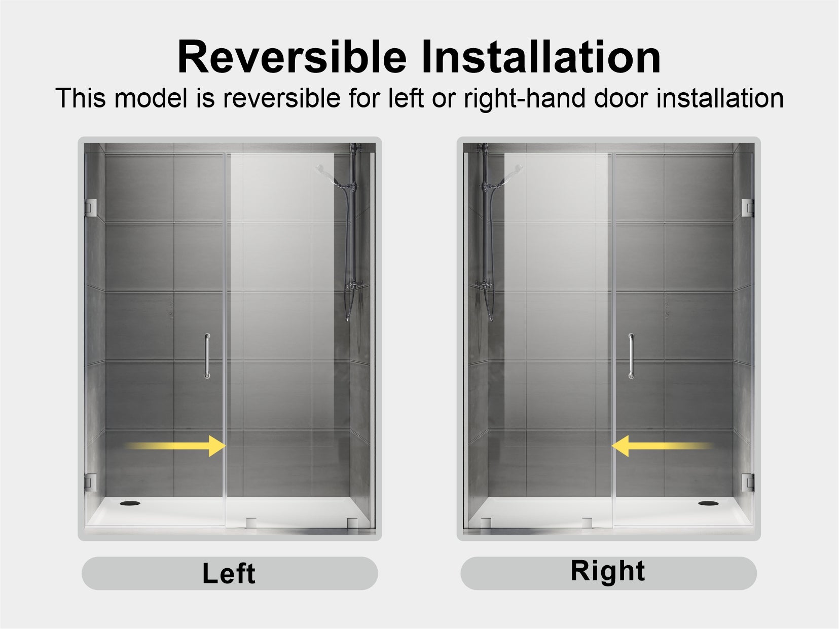 69-1/8 in. to 72 in. W X 80 in. H Frameless Hinged Shower Door in Brushed Nickel with EnduroShield 3/8 in. Clear Glass - 30/32 in. Door Panel