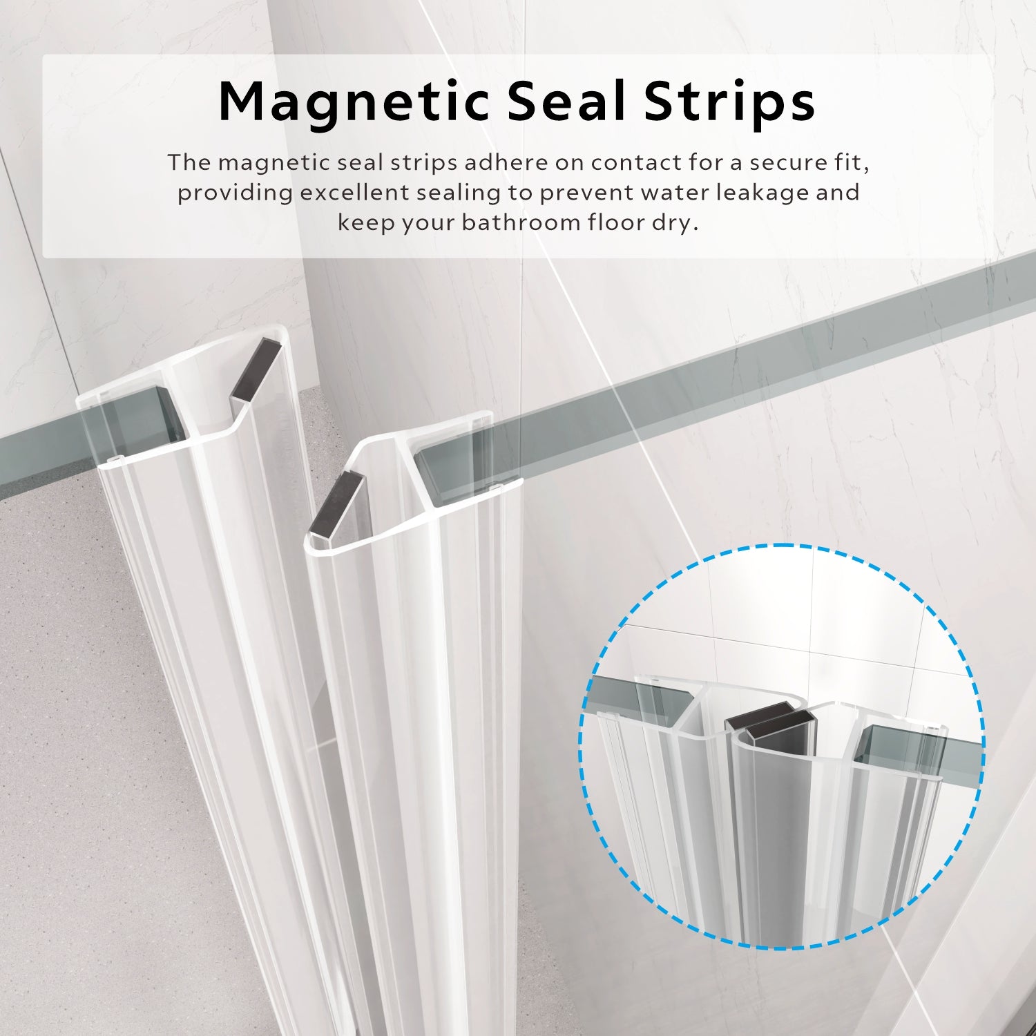 UKH10 60-1/2 in. to 63-3/8 in. W X 80 in. H Frameless BI-Fold Shower Door with U-Chanel and 3/8 in. (10mm) Clear Glass