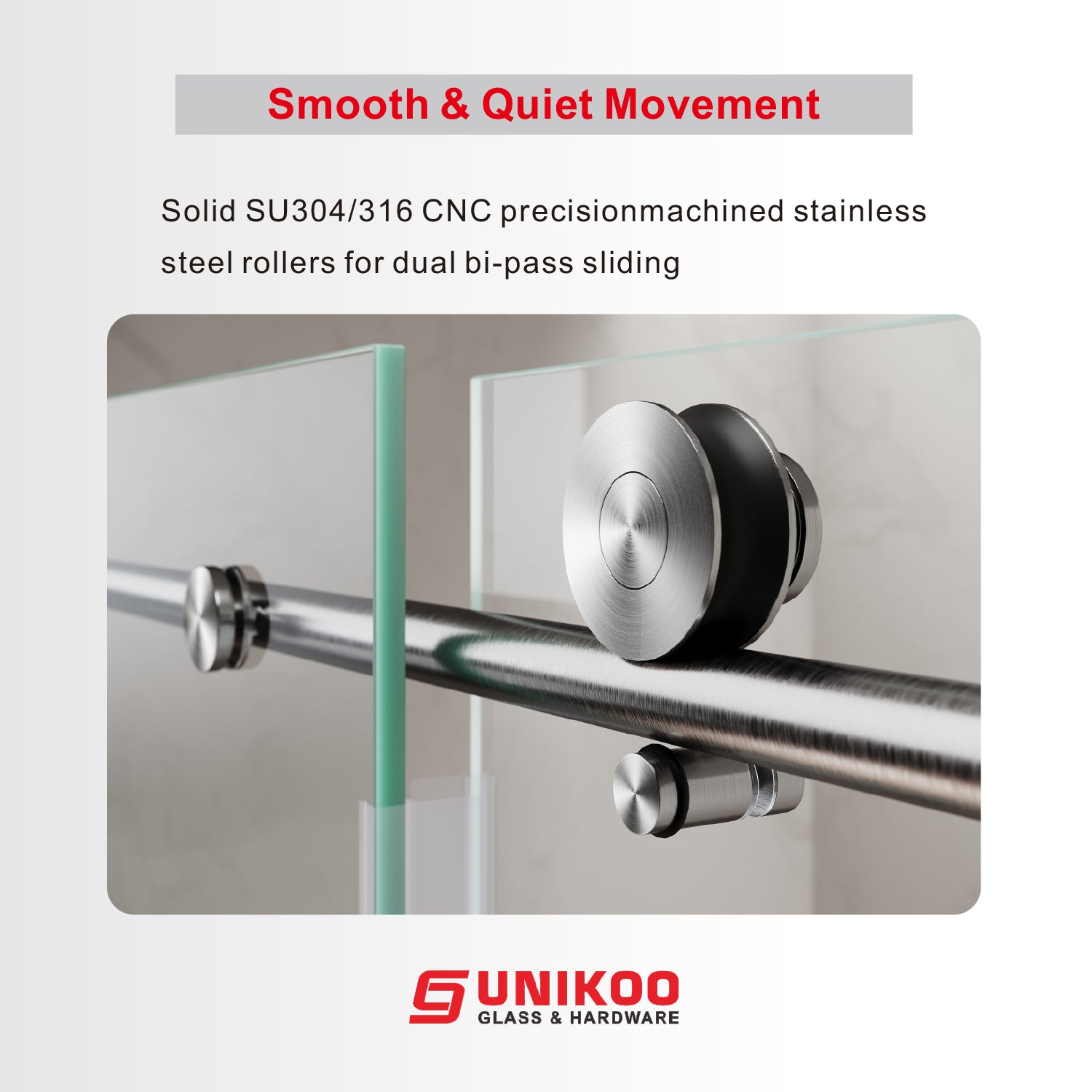 Puerta corredera para bañera sin marco UKS03-56 a 60 pulgadas de ancho x 66 pulgadas de alto con vidrio transparente EnduroShield de 5/16 pulgadas SGCC