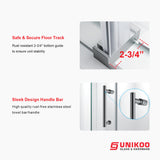 Puerta corredera para bañera sin marco UKS03-56 a 60 pulgadas de ancho x 66 pulgadas de alto con vidrio transparente EnduroShield de 5/16 pulgadas SGCC