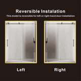 Puerta corredera para bañera sin marco UKS03-56 a 60 pulgadas de ancho x 66 pulgadas de alto con vidrio transparente EnduroShield de 5/16 pulgadas SGCC