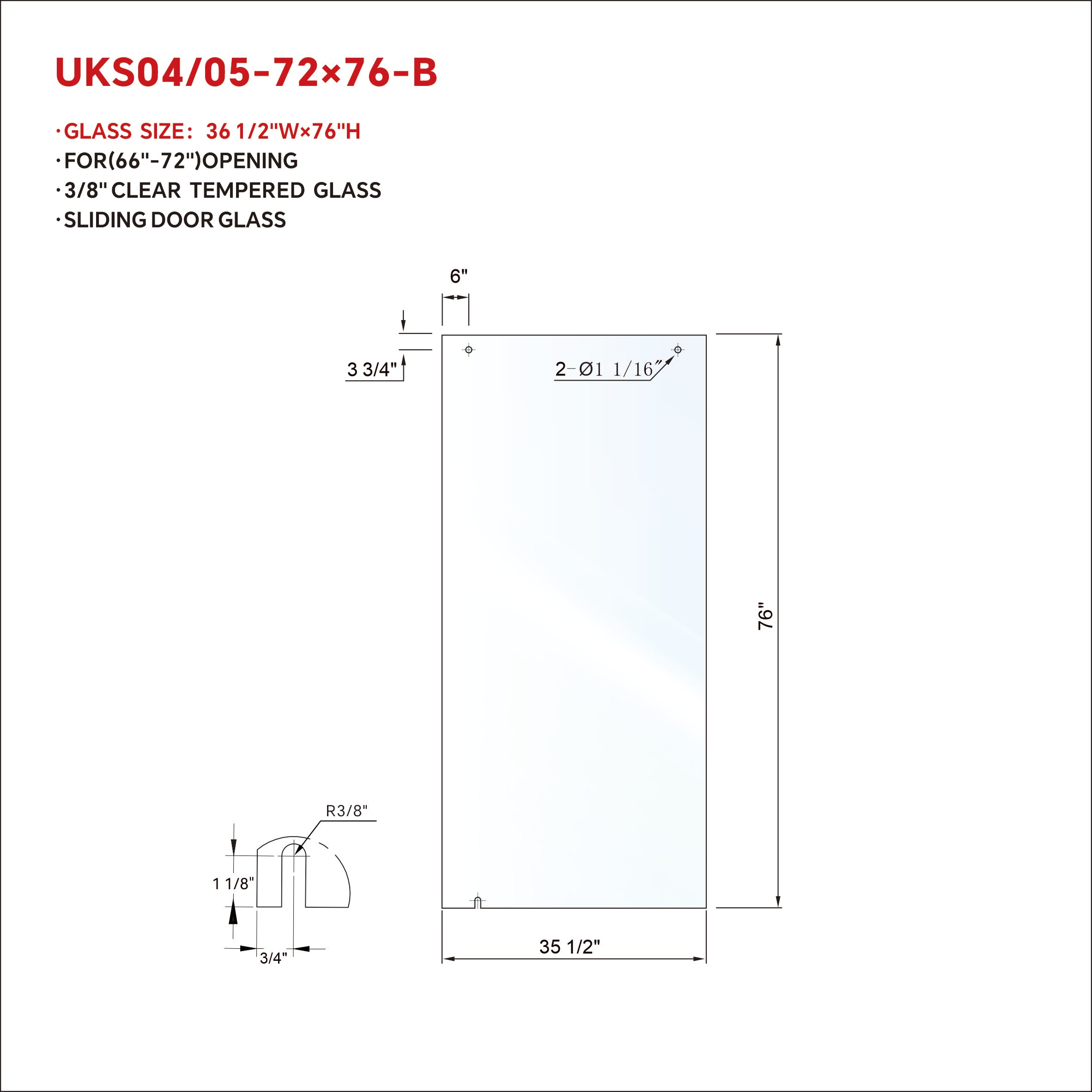 UKS04/05 72' X 76'-B FIXEDED PANEL WITH ENDURO SHIELD COATING ON BOTH SIDES