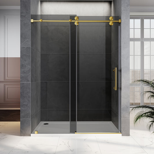 UKS04 - 56 to 60 in. W x 80 in. H Sliding Frameless Shower Door, EnduroShield 3/8 in. Gray Glass