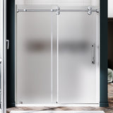 UKS04 - 56 至 60 英寸宽 x 80 英寸高无框推拉淋浴门，EnduroShield 3/8 英寸不同玻璃