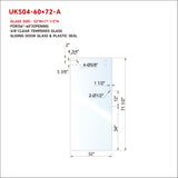 UKS04 SLIDING DOOR GLASS WITH 12' HANDLE OPENING WITH ENDURO SHIELD COATING ON BOTH SIDES