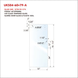 UKS04 SLIDING DOOR GLASS WITH 12' HANDLE OPENING WITH ENDURO SHIELD COATING ON BOTH SIDES