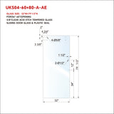 UKS04 SLIDING DOOR GLASS WITH 12' HANDLE OPENING WITH ENDURO SHIELD COATING ON BOTH SIDES
