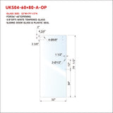 UKS04 SLIDING DOOR GLASS WITH 12' HANDLE OPENING WITH ENDURO SHIELD COATING ON BOTH SIDES