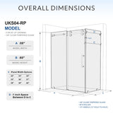 UKS04RP 50 to 55 in. W X 38-40 in. D X 80 in. H U-Channel Frameless Sliding Shower Door in with EnduroShield 3/8 in. Clear Glass -wholesale