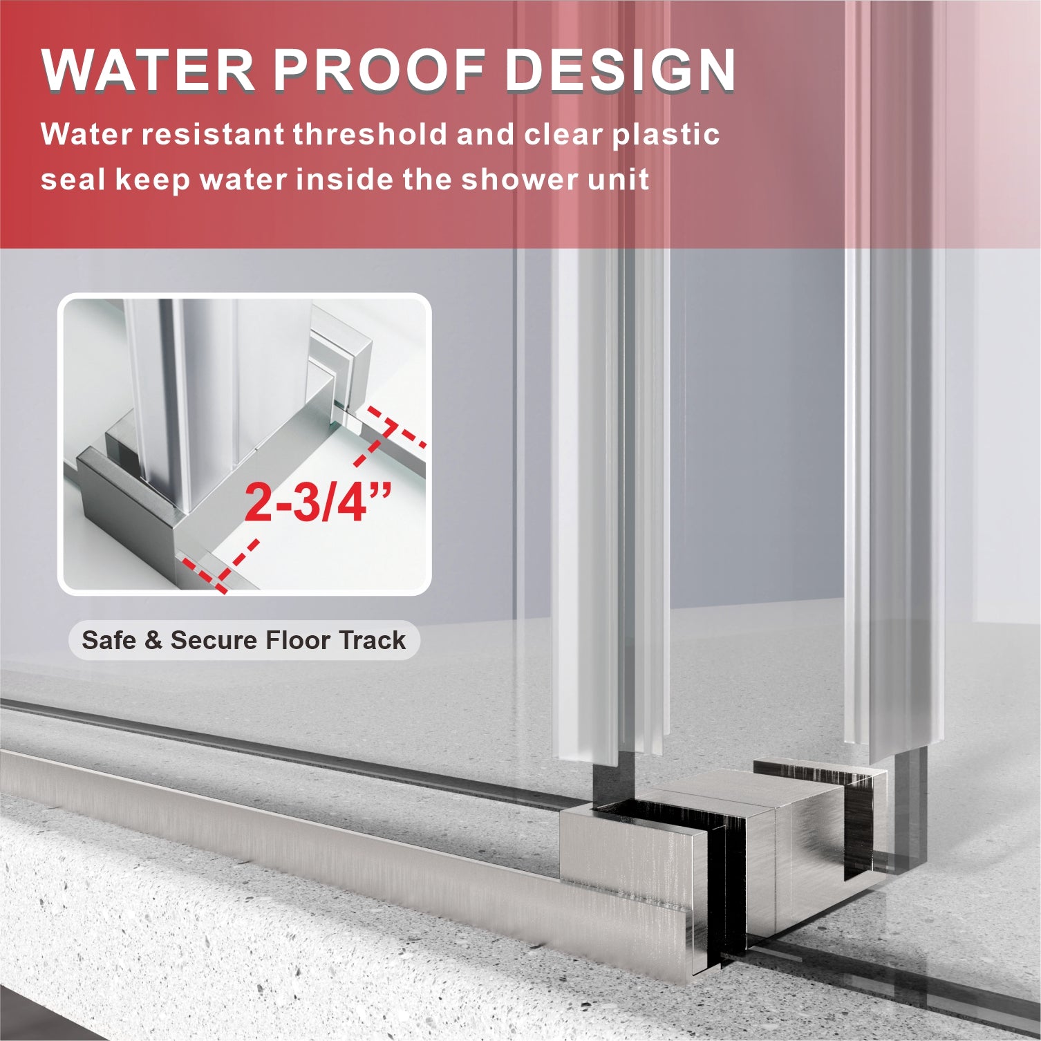 UKS04RP 66 to 72 in. W X 38-40 in. D X 80 in. H U-Channel Frameless Sliding Shower Door  with EnduroShield 3/8 in. Clear Glass