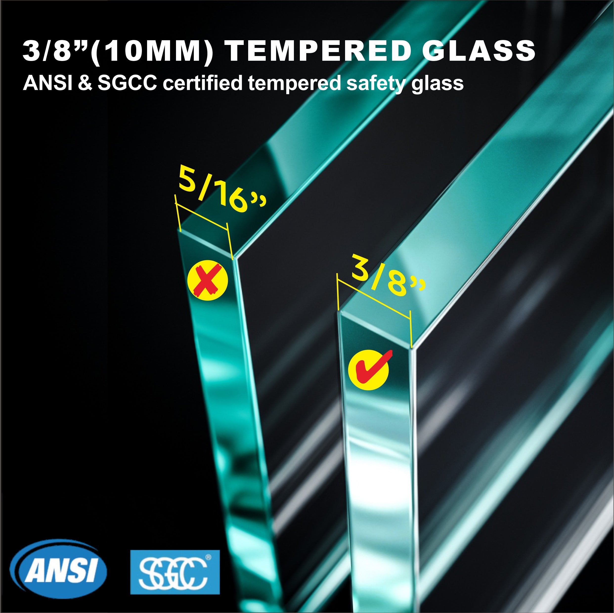 UKS04 - Puerta de ducha corrediza sin marco de 56 a 60 pulgadas de ancho x 80 pulgadas de alto, 1FP, vidrio transparente EnduroShield de 3/8 de pulgada