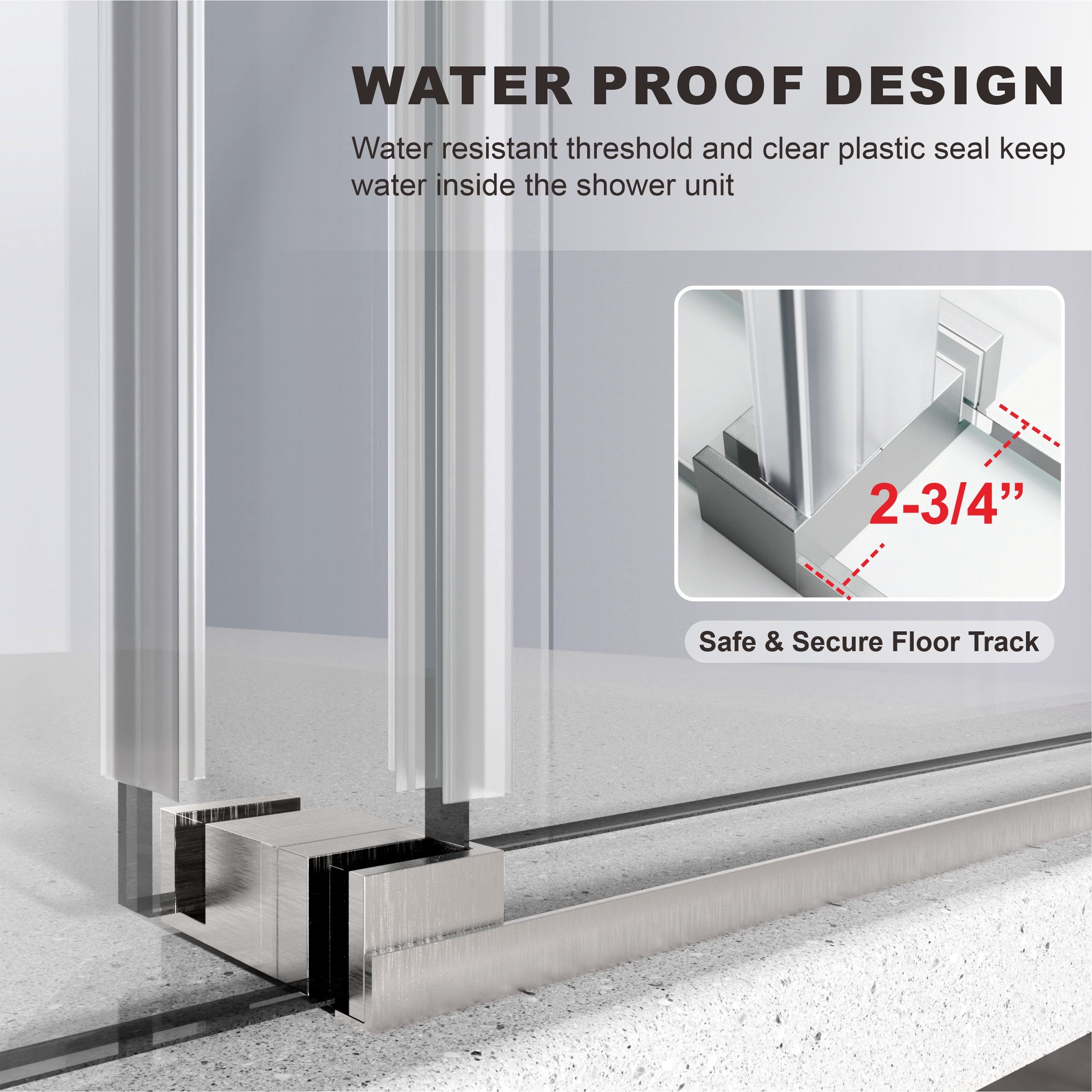 UKS04 -56 to 60 in. W x 84 in. H Sliding Frameless Shower Door, EnduroShield 3/8 in. SGCC Clear Glass