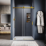 UKS05 - 46 to 49 in. W x 76 or 80 in. H Sliding Frameless Shower Door, EnduroShield 3/8 in. SGCC Clear Glass -wholesale