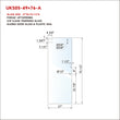 UKS05 SLIDING DOOR GLASS W/ 8' HANDLE OPENING GLASS WITH ENDURO SHIELD COATING ON BOTH