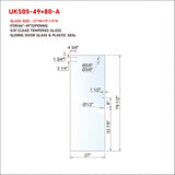 UKS05 SLIDING DOOR GLASS W/ 8' HANDLE OPENING GLASS WITH ENDURO SHIELD COATING ON BOTH