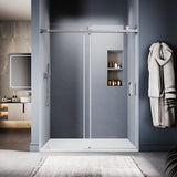 UKS05 - Puerta de ducha corredera sin marco de 50 a 55 pulgadas de ancho x 76 u 80 pulgadas de alto, vidrio transparente EnduroShield de 3/8 de pulgada SGCC