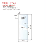 UKS05 SLIDING DOOR GLASS W/ 8' HANDLE OPENING GLASS WITH ENDURO SHIELD COATING ON BOTH