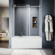 UKS05-56 to 60 in. W x 66 in. H Sliding Frameless Bathtub Door with EnduroShield 3/8" SGCC Clear Glass -wholesale