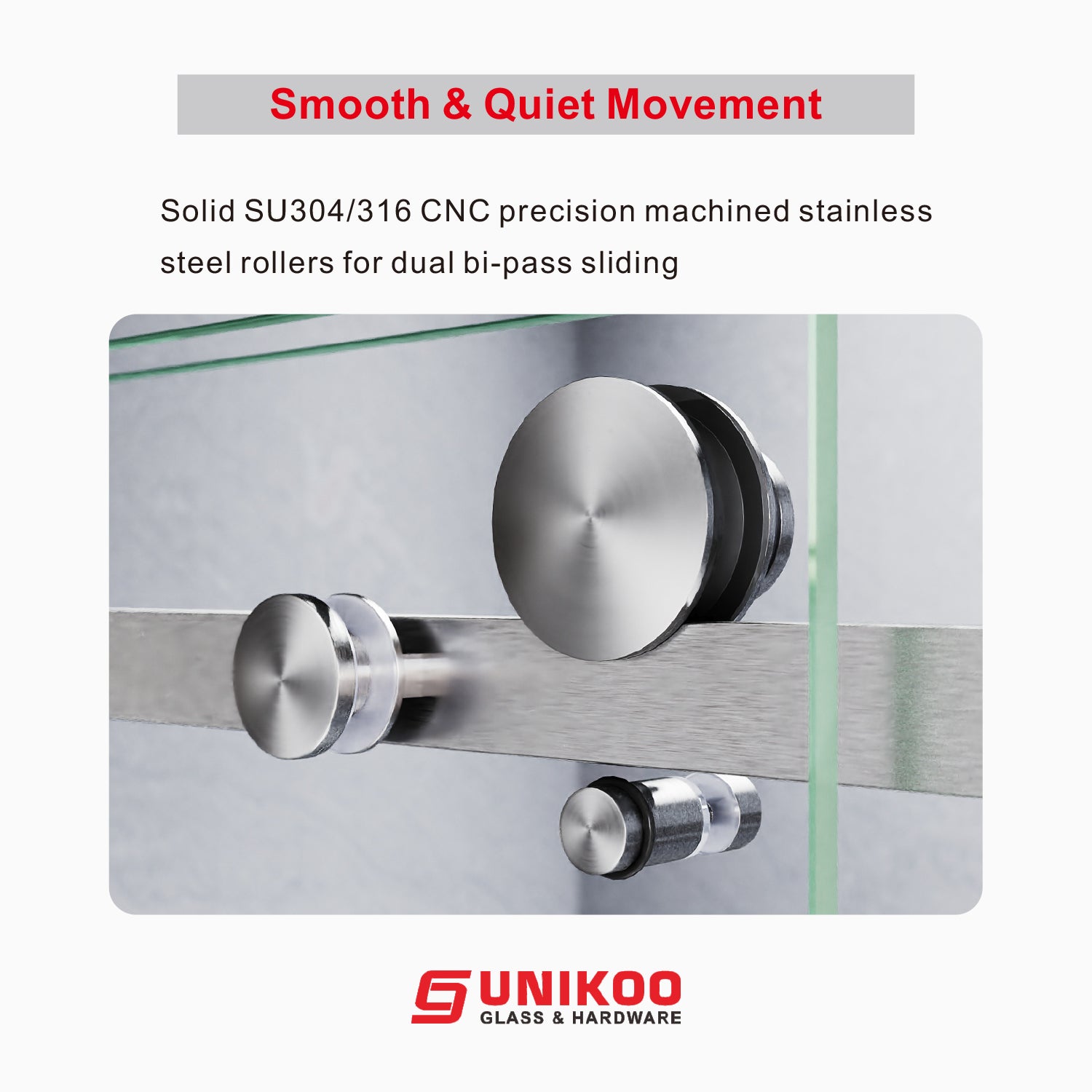 UKS05 - Puerta de ducha corrediza sin marco de 56 a 60 pulgadas de ancho x 80 pulgadas de alto, vidrio transparente EnduroShield de 3/8 de pulgada SGCC