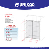 UKS05 - 61 to 65 in. W x 76 or 80 in. H Sliding Frameless Shower Door, EnduroShield 3/8 in. SGCC Clear Glass -wholesale