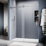 UKS05 - Puerta de ducha corrediza sin marco de 66 a 72 pulgadas de ancho x 76 u 80 pulgadas de alto, vidrio transparente EnduroShield SGCC de 3/8 pulgadas