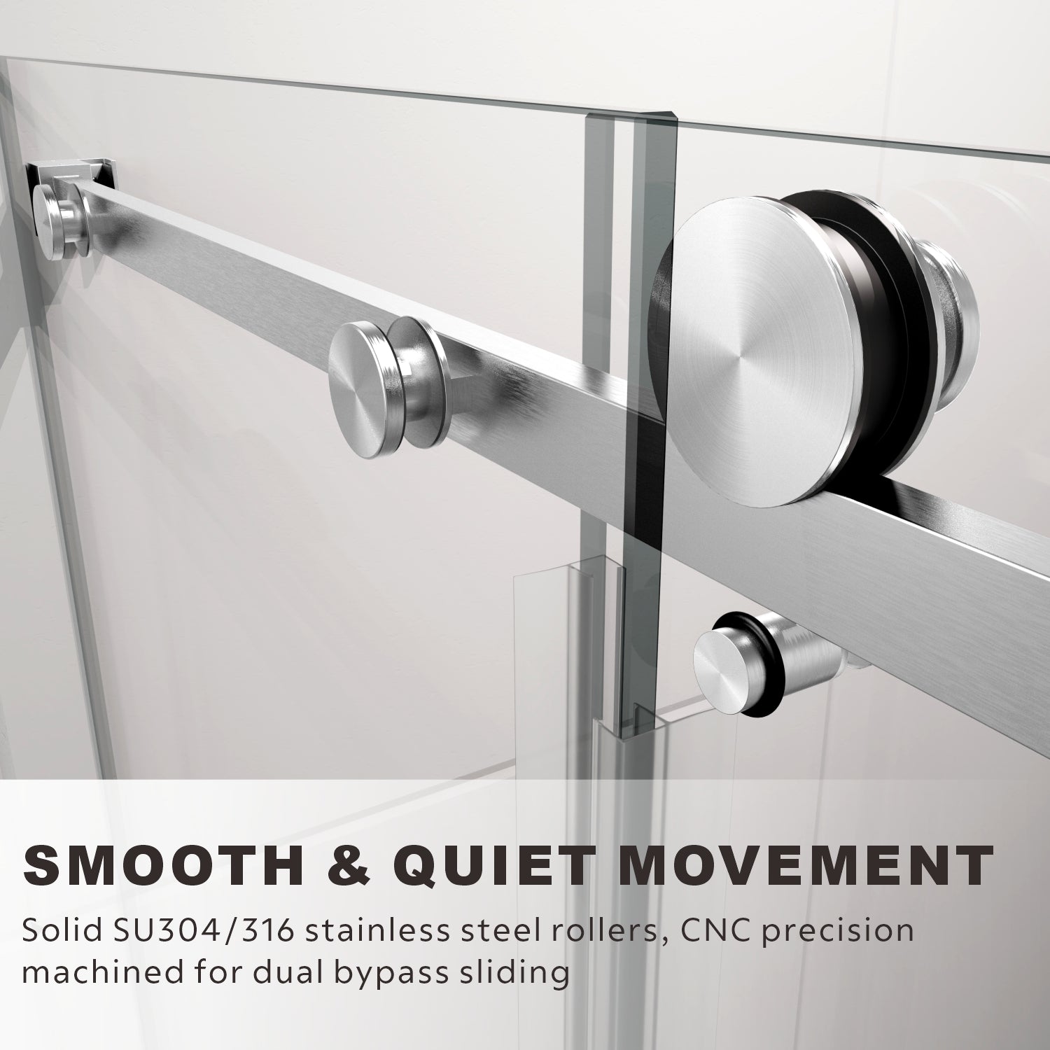 UKS05RP 61 to 65 in. W X 39-1/8 to 40 in. D X 76 in. H U-Channel Frameless Sliding Shower Door with EnduroShield 3/8 in. Clear Glass