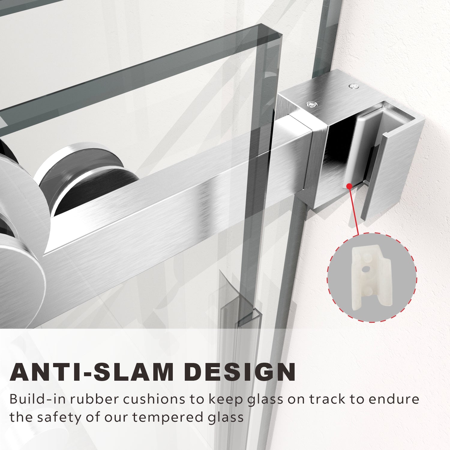 UKS05RP 61 to 65 in. W X 39-1/8 to 40 in. D X 76 in. H U-Channel Frameless Sliding Shower Door with EnduroShield 3/8 in. Clear Glass