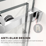 UKS05RP 61 to 65 in. W X 39-1/8 to 40 in. D X 76 in. H U-Channel Frameless Sliding Shower Door with EnduroShield 3/8 in. Clear Glass