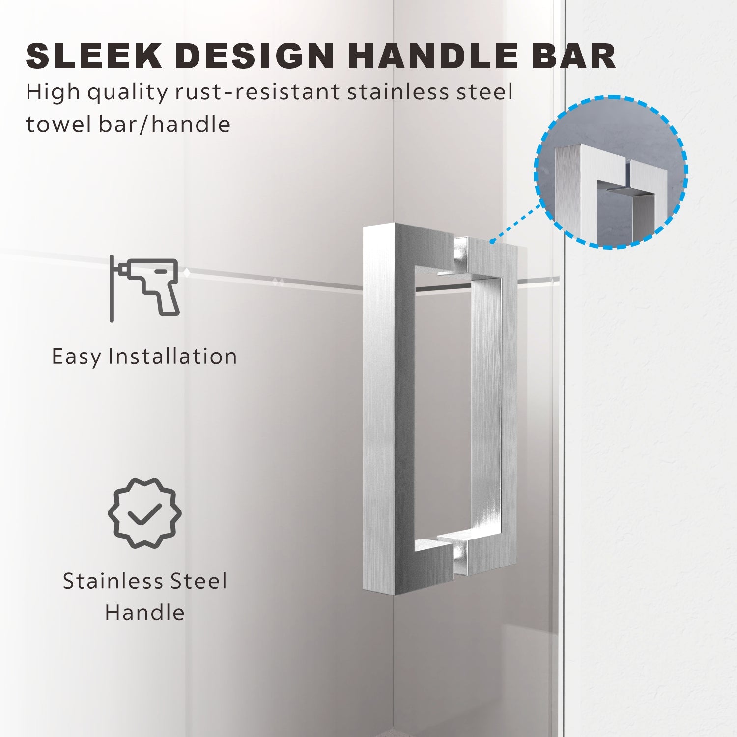 UKS05RP 61 to 65 in. W X 39-1/8 to 40 in. D X 76 in. H U-Channel Frameless Sliding Shower Door with EnduroShield 3/8 in. Clear Glass