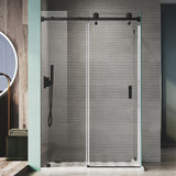 UKS05RP 61 to 65 in. W X 33-1/8 to 34 in. D X 76 in. H U-Channel Frameless Sliding Shower Door with EnduroShield 3/8 in. Clear Glass