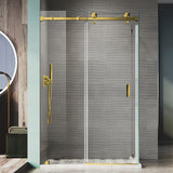 UKS05RP 61 to 65 in. W X 39-1/8 to 40 in. D X 76 in. H U-Channel Frameless Sliding Shower Door with EnduroShield 3/8 in. Clear Glass