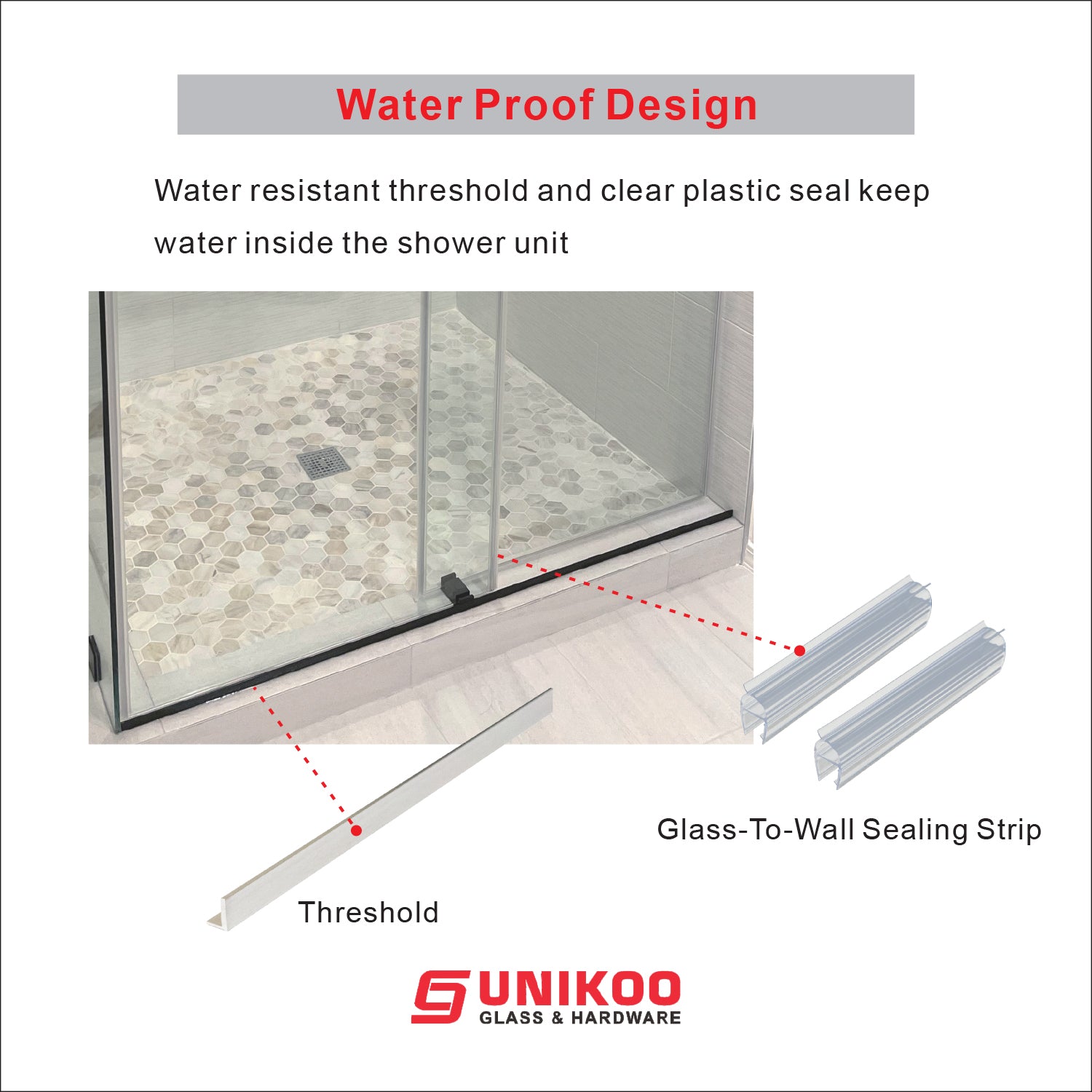 UKS09 56 to 60 in. W x 76 or 80 in. H Single Sliding Frameless Shower Door with EnduroShield 3/8 in. Clear Glass -wholesale