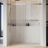 UKS09 56 to 60 in. W x 76 or 80 in. H Single Sliding Frameless Shower Door with EnduroShield 3/8 in. Clear Glass -wholesale